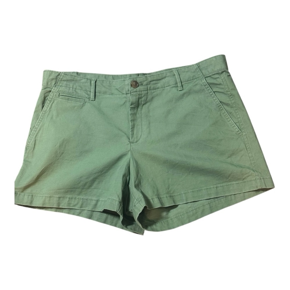 Gap Summer Short Women’s Green Khaki Chino Size 12 Tall 3.5 inch Slight Stretch